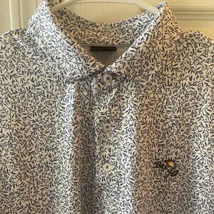 Dunning Polo Shirt Men's Blue & White M Bayhill Golf Club Performance